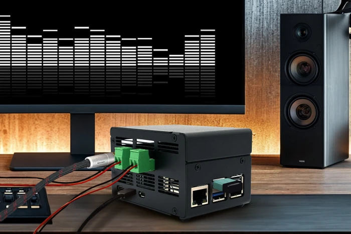 KKSB Gehäuse für Raspberry Pi 5, kompatibel mit Raspberry Pi DigiAMP+ HAT, schwarz