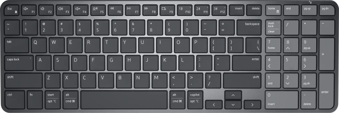 Dell Pro 7 Rechargeable Compact Wireless Keyboard, grau, USB/Bluetooth, DE
