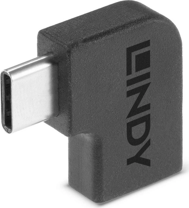 Lindy USB C-Adapter, USB-C 3.2 [Stecker] auf USB-C 3.2 [Buchse], 90° gewinkelt