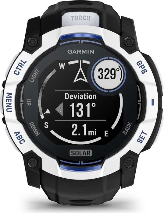 Garmin Instinct 3 Solar 50mm whitestone/black-bolt blue