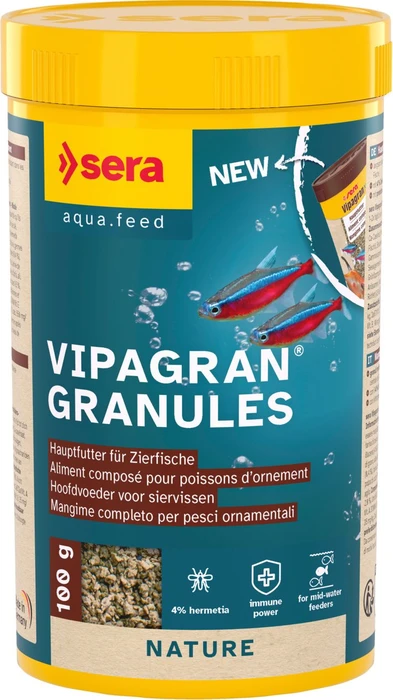 sera Vipagran Softgranulat langsam sinkendes Fischfutter, 80g, 250ml