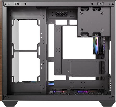 Antec CX800 Wood ARGB, schwarz/braun, Glasfenster