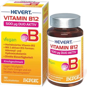 Vitamin B12 Hevert 500µg Duo Aktiv Lutschtabletten, 180 Stück