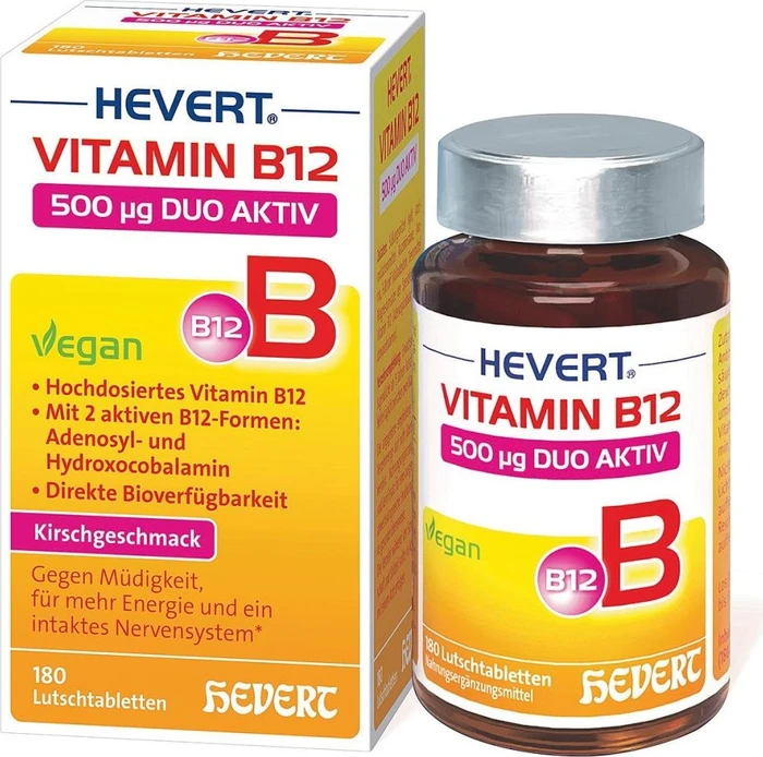 Vitamin B12 Hevert 500µg Duo Aktiv Lutschtabletten, 180 Stück