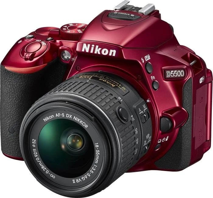 Nikon D5500 rot mit Objektiv AF-S DX 18-55mm 3.5-5.6 G II VR