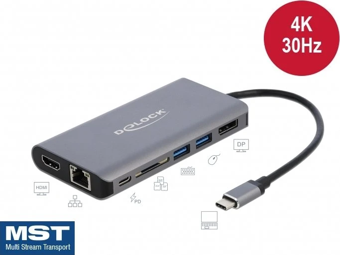 DeLOCK USB Type-C Docking Station, USB-C 3.1 [Stecker]