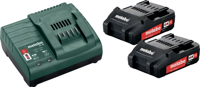 Metabo Starterset 18V, 2.0Ah, Li-Ionen, 2 Akkus [4.0Ah] [72Wh]