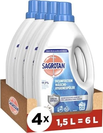 Sagrotan Wäsche-Hygienespüler Himmelsfrische Flüssigwaschmittel, 6l (4x 1.5l)