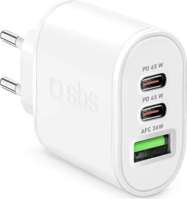 SBS Mobile GaN 65W USB-PD Wall Charger weiß