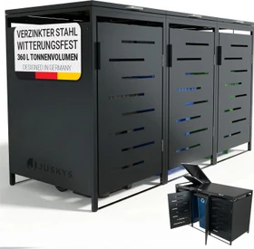 Juskys Metall Mülltonnenbox Arel 3er