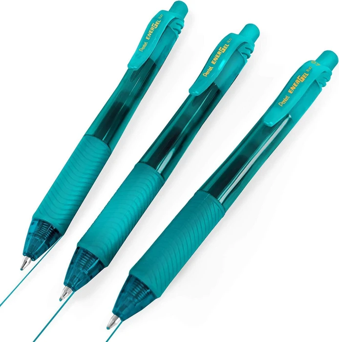Pentel EnerGel X BL107 0.7mm/0.35mm Gelroller türkis/transparent, 3er-Pack
