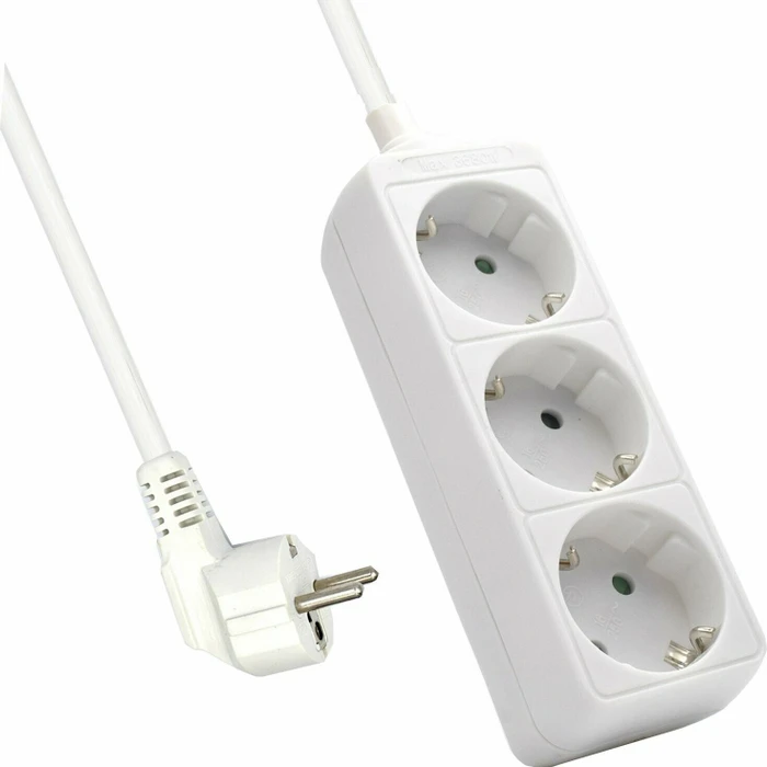 Ewent Steckdosenleiste, 3-fach, 1.5m, weiß