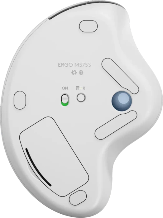 Logitech Ergo M575S Silent Wireless Trackball, Offwhite, Logi Bolt, Bluetooth