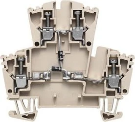 Weidmüller WDK 2.5 2D Bauelement-Reihenklemme, Schraubanschluss, dunkelbeige, 2.5 mm², 400 V, 400 V, Anzahl Anschlüsse: 4, Anzahl der Etagen: 2, TS 35