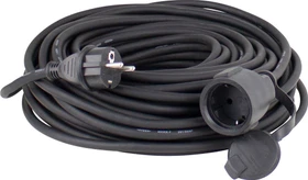as-Schwabe Verlängerungskabel für den Außenbereich, Schutzkontakt mit Schutzkappe, H05RR-F 3G1.5, schwarz, 10m
