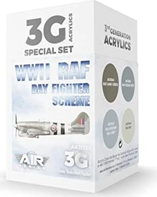 AK-Interactive 3rd Gen Acrylic Colors WWII RAF Day Fighter Scheme Farbset, 4-tlg.