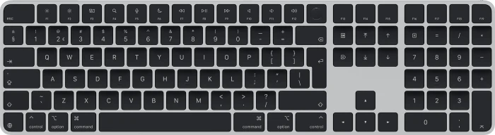 Apple Magic Keyboard mit Touch ID und Ziffernblock für Mac mit Apple Chip (USB-C), schwarz/silber, USB/Bluetooth, NL