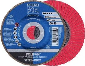 Pferd PFF 115 CO-COOL 60 SG STEELOX POLIFAN Fächerschleifscheibe K60, 115x22.23mm, 10 Stück
