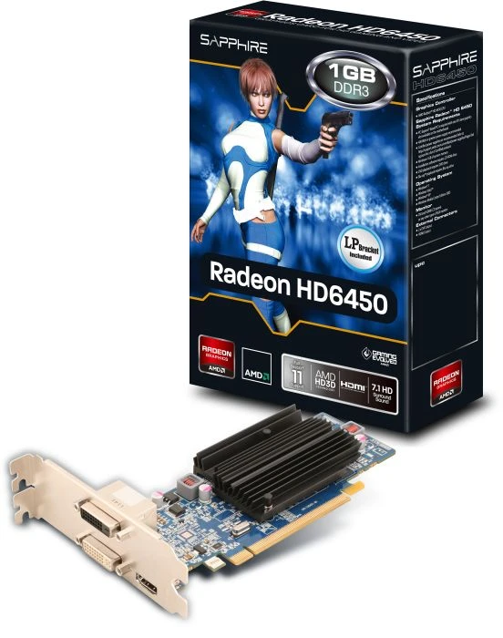 Sapphire Radeon HD 6450, 1GB DDR3, 2x DVI, HDMI, lite retail