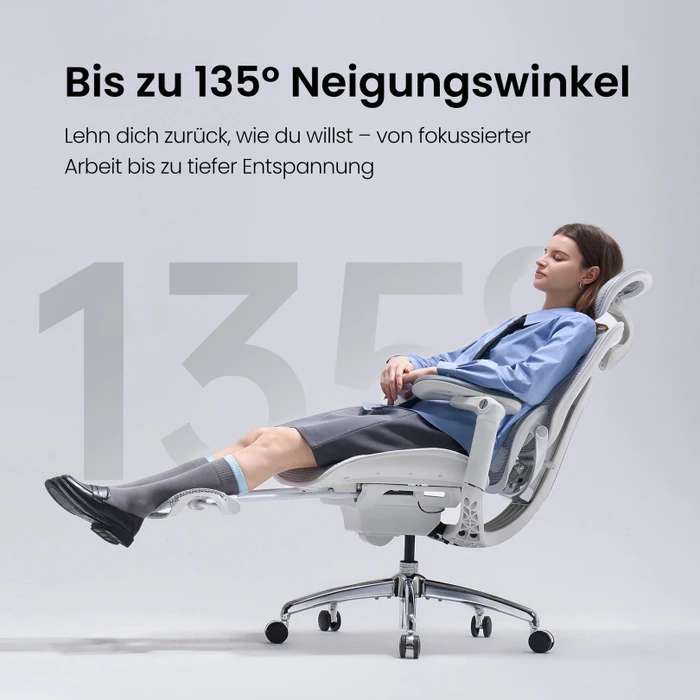 Sihoo Doro C300 Pro V2 adaptiver ergonomischer Bürostuhl, mit Fußstütze, weiß