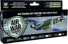 Vallejo Model Air Air War Color Series WWII RAF & FAA Day Fighters & PRU 1941-1945 Farbset, 8-tlg.