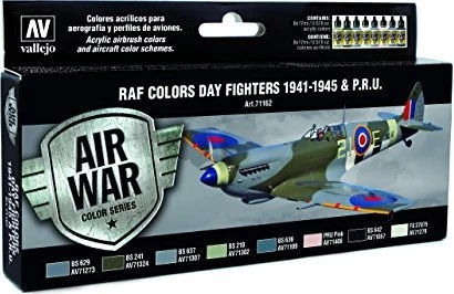 Vallejo Model Air Air War Color Series WWII RAF & FAA Day Fighters & PRU 1941-1945 Farbset, 8-tlg.