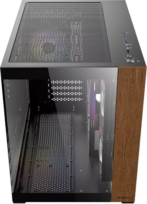 Antec CX600M Wood ARGB, schwarz, Glasfenster