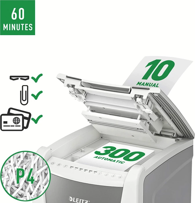 Leitz IQ Autofeed Office 300 P4, 4x30mm, weiß/grau (80150000) – Bild 2 von 6