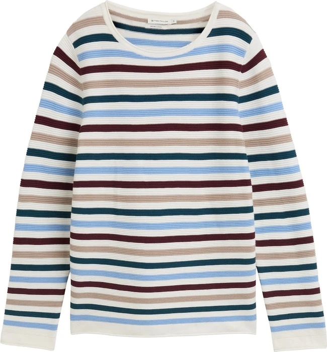 Tom Tailor Rundhalsausschnitt Strickpullover teal colored ottoman knit (Damen)