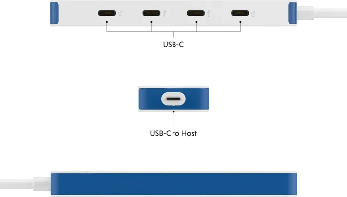 Targus HyperDrive Flex 4 USB-C Hub, USB-C 3.0 [Stecker], weiß