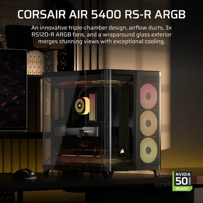 Corsair Air 5400 RS-R ARGB Black, schwarz, Glasfenster