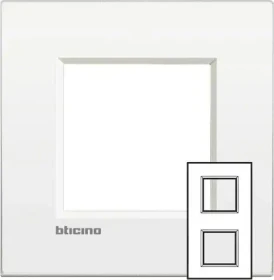 Bticino LivingLightAIR Abdeckrahmen Europe 2fach 2+2 Module, pure white
