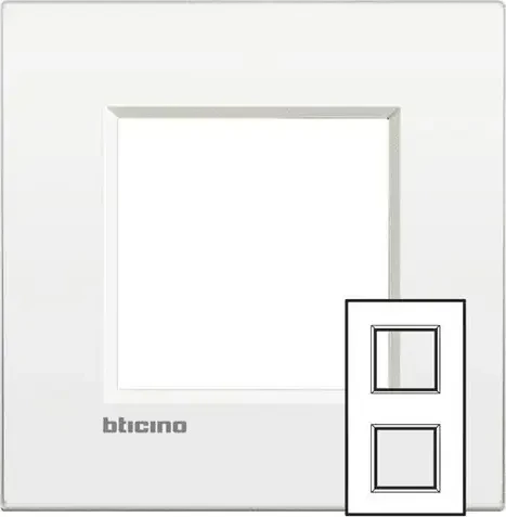 Bticino LivingLightAIR Abdeckrahmen Europe 2fach 2+2 Module, pure white