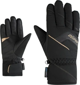 Ziener Karion AS Skihandschuhe black/gold art (Damen)