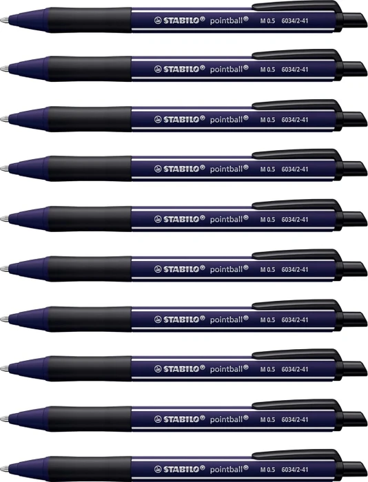 STABILO pointball NatureCOLORS Kugelschreiber preußischblau/schwarz, 10er-Pack