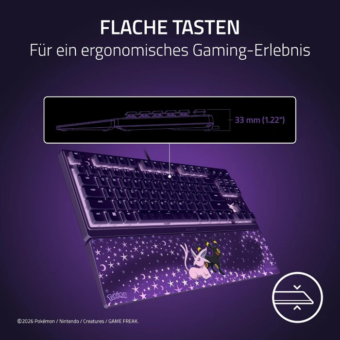 Razer Ornata V3 TKL, Pokemon Espeon & Umbreon Edition, violett, LEDs RGB, USB, US