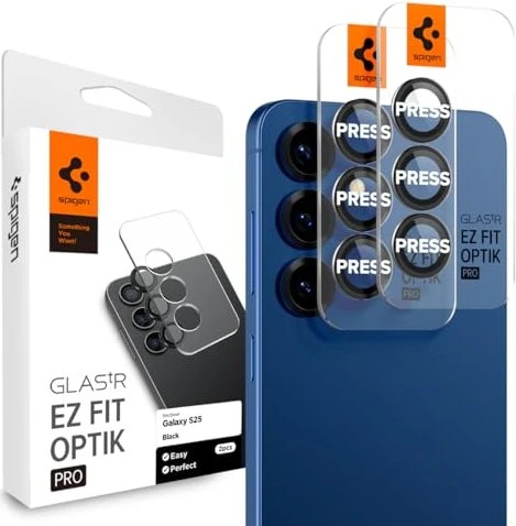 Spigen GLAS.tR EZ Fit Optik Pro Lens Protector für Samsung Galaxy S25 schwarz