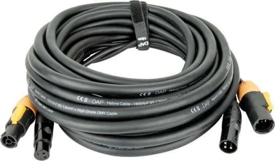 DAP Audio FP22 Hybrid Cable - Power Pro True & 3-pin XLR, 15m schwarz