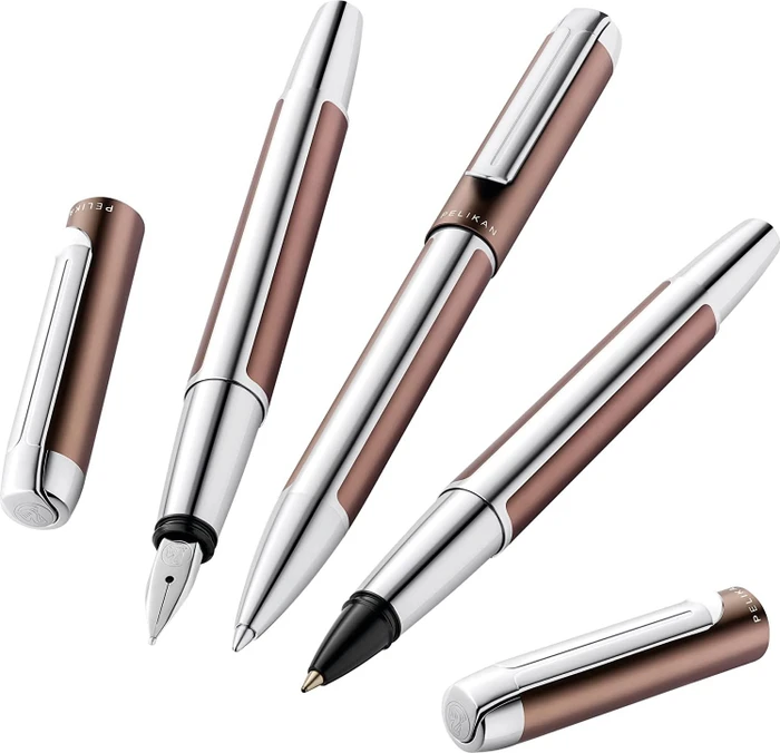 Pelikan Pura P40 mokka/silber, rechte Hand, breit, Geschenkbox
