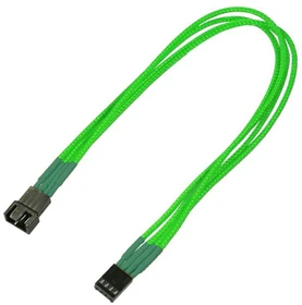 Nanoxia 4-Pin Verlängerung, sleeved, 30cm, Neongrün (NXPWV3ENG)