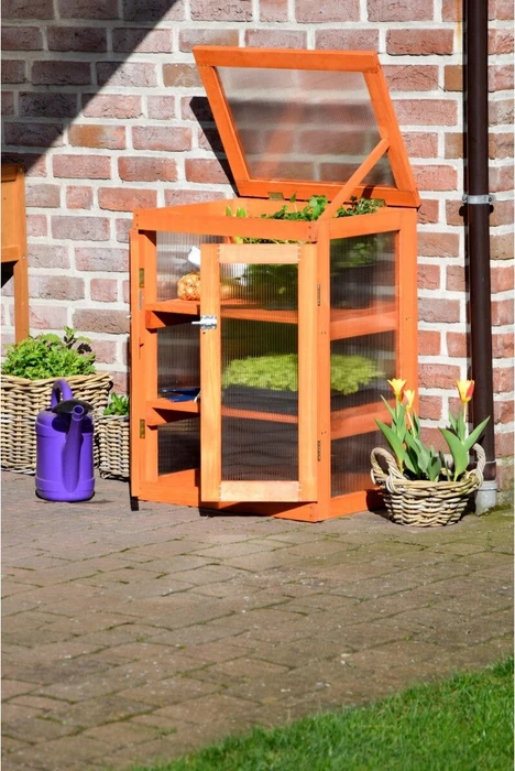 Dobar 29167FSC Mini-Anzuchtschrank Gewächshaus braun