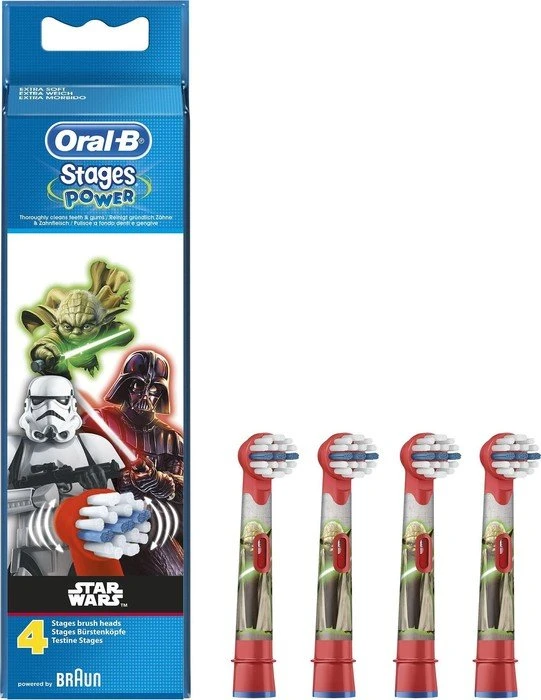 Oral-B Stages Power Kids Star Wars Kinder-Ersatzbürste, 4 Stück