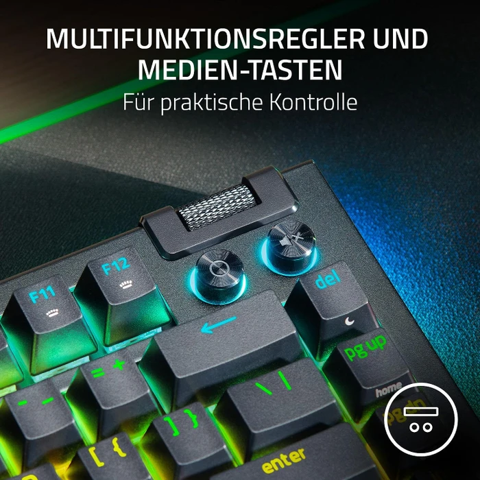 Razer BlackWidow V4 75%, White, hot-swap, Razer ORANGE Tactile Gen-3, USB, US