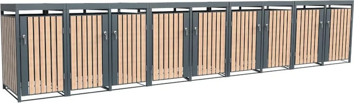 Westmann Planta Mülltonnenbox 9x 240l holzoptik/anthrazit