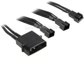 BitFenix Molex auf 3-Pin Adapter, sleeved, 20cm, schwarz
