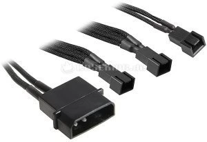 BitFenix Molex auf 3-Pin Adapter, sleeved, 20cm, schwarz