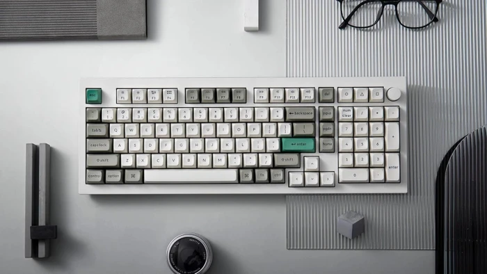 Keychron Q5 Max, Shell White, 96%, LEDs RGB, hot-swap, Gateron Jupiter BANANA, USB/Bluetooth, US