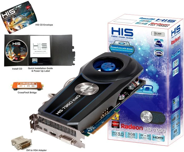 HIS HD 7950 IceQ Boost Clock Radeon HD 7950 Boost, 3GB GDDR5, DVI, HDMI, 2x mDP