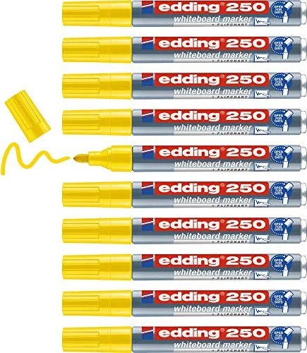 edding 250 Whiteboardmarker gelb, 10er-Pack