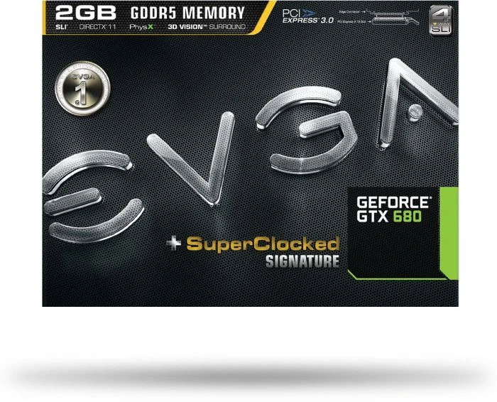 EVGA GeForce GTX 680 SC Signature+, 2GB GDDR5, 2x DVI, HDMI, DP